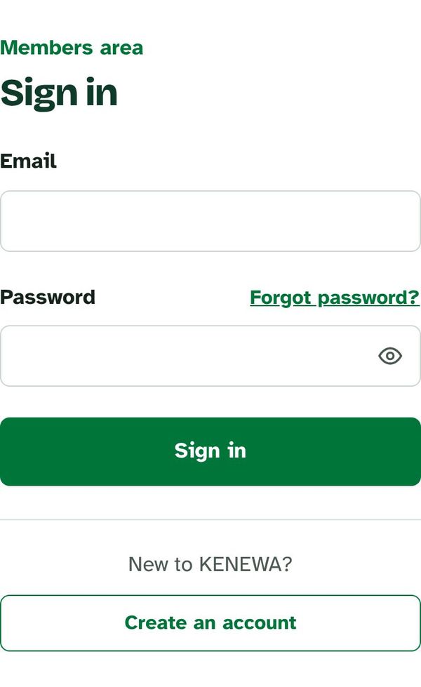 The sign-in page, with the practice account details in the green dashed box